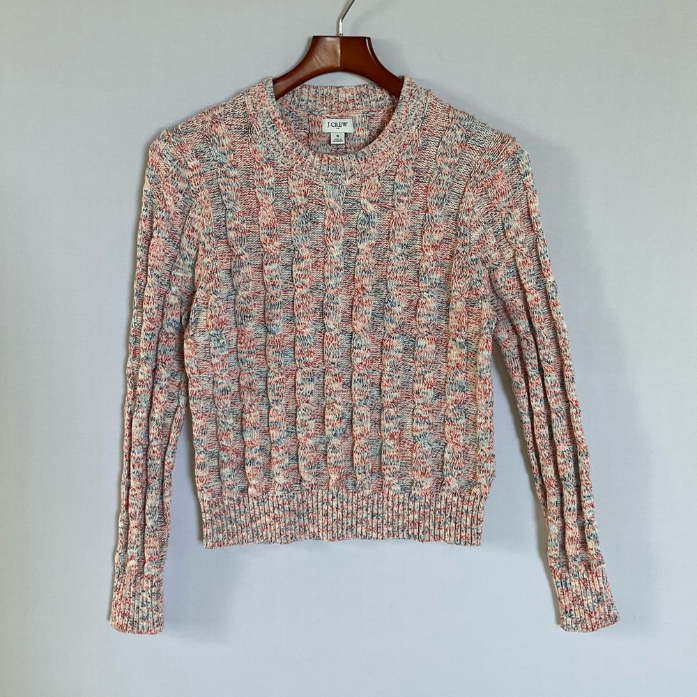 J. Crew Women's Cable Knit Sweater - Multicolor Small